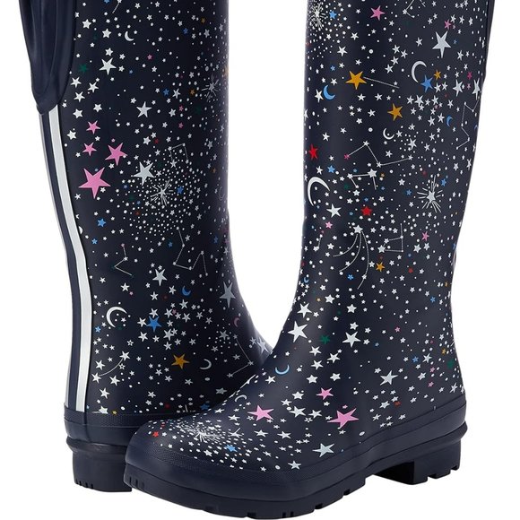 Joules Women's French Navy Stars Molly Welly Rain Boots - Picture 1 of 7